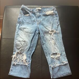 Abercrombie & Fitch Blue Boyfriend Jeans Distressed Relaxed Fit